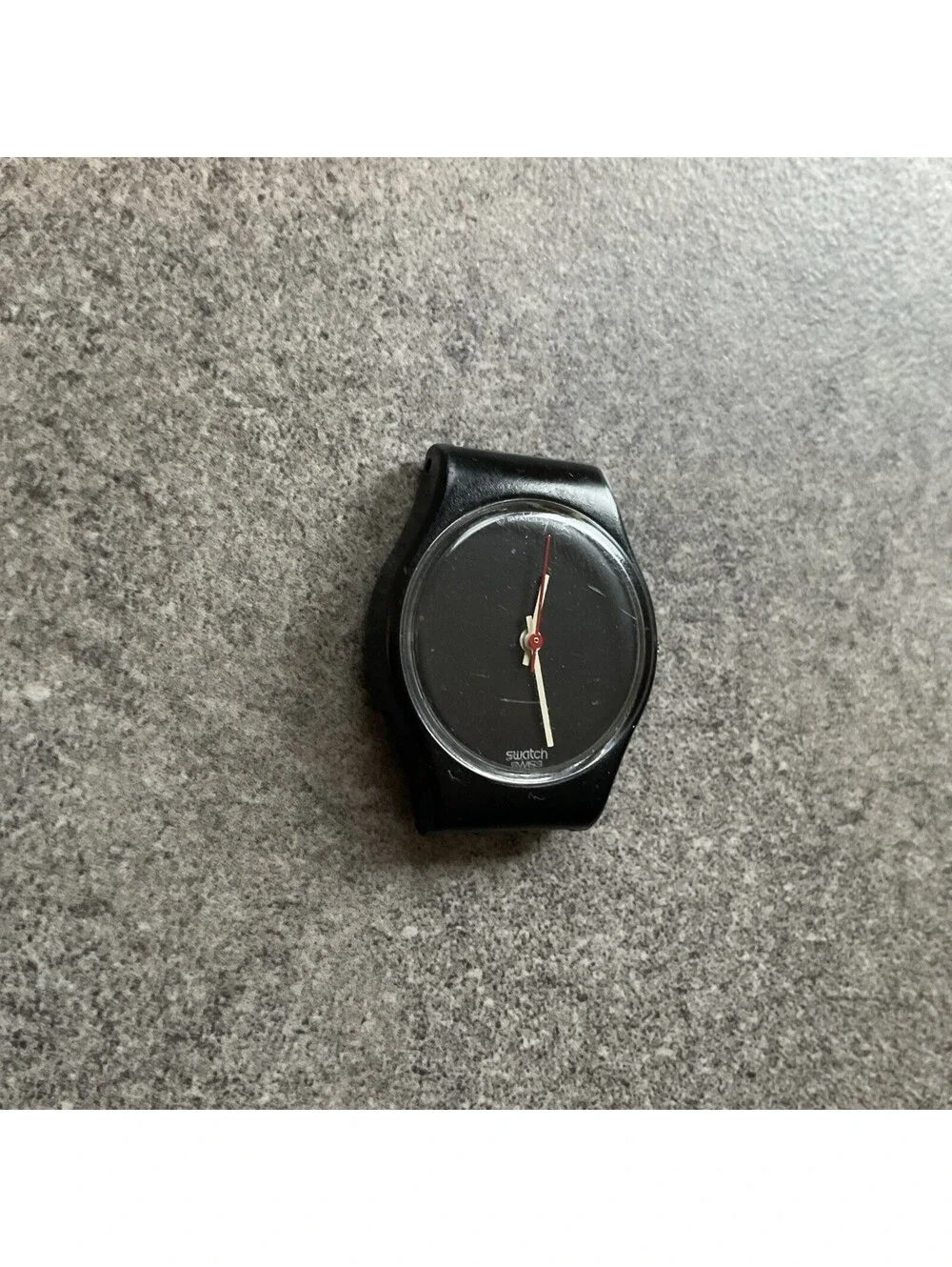 Swatch LB114 Black Pearl AG-1986 Vintage Wristwatch 25mm Case Needs Band A17
